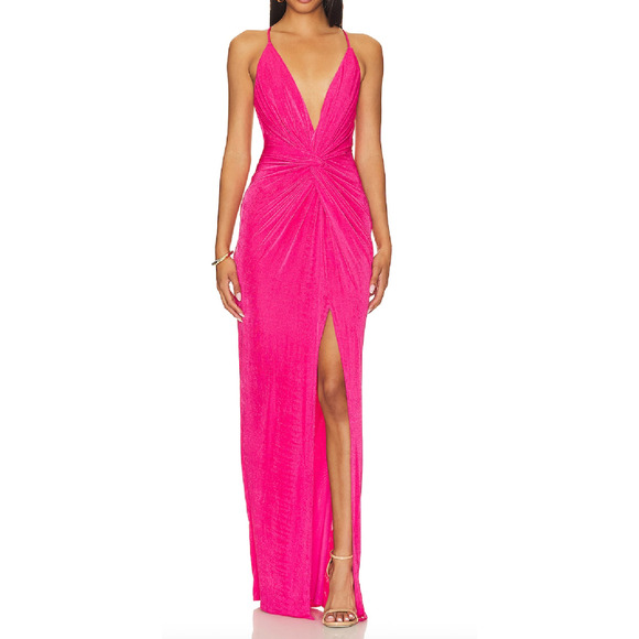 Katie May Pixie Plunge Neck Twist Front Gown Dress - M - Retail $250 - Picture 1 of 10